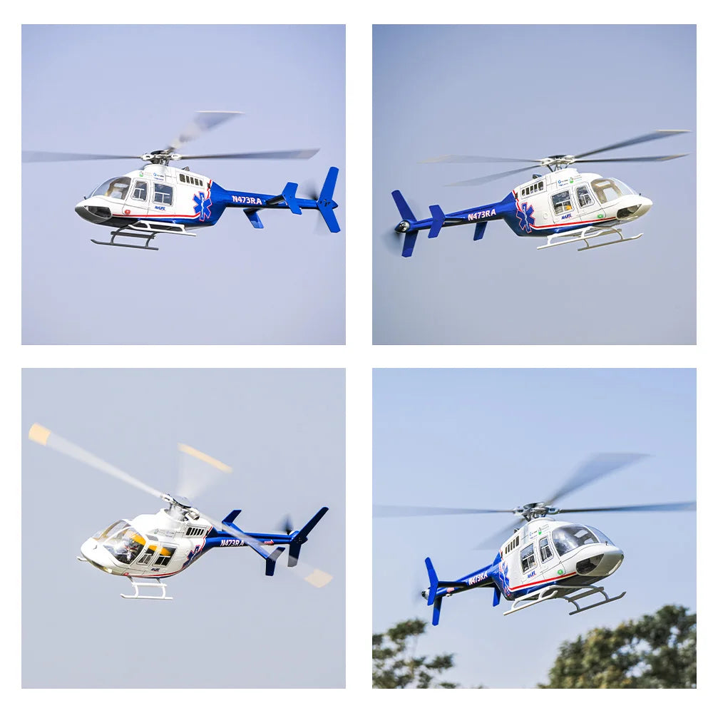 FLYWING Bell407 Scale RC Helicopter ACE Flight Control 6CH GPS FLY WING Bell 407 RC Helicopter LED Light Quick Release Rotor RTF