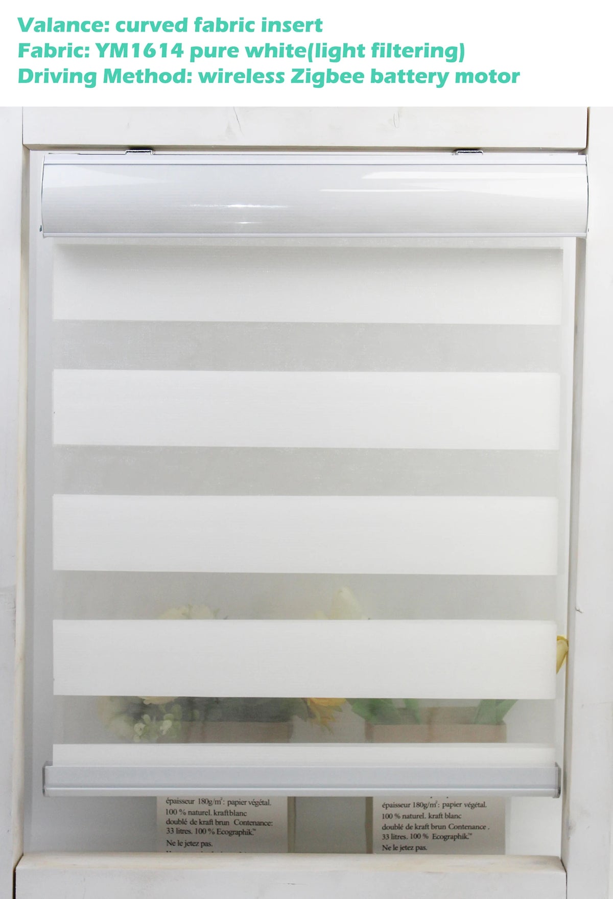 Decopedia Custom Made Zebra Blinds for Windows Motorized Roller Blinds Blackout Day and Night Window Blinds for Sliding Door