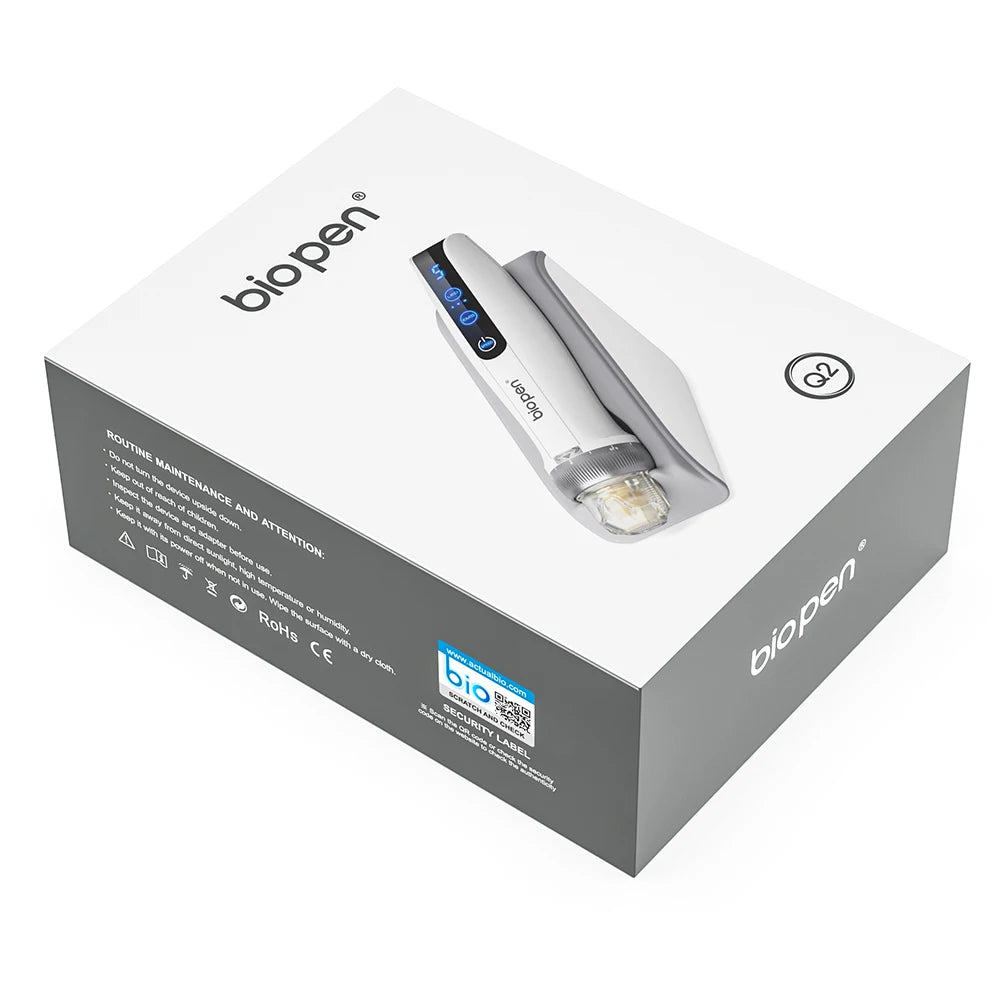 Best Microneedling Pen Bio Pen Q2 EMS Derma Pen With 2 pcs Automatic Serum needles gifts - Led Light Therapy Beauty Equipment