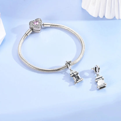 925 Sterling Silver Car Classic Fun Go-kart Shaped Pendant Charm Fit Original Charm Bracelets Women DIY Jewelry Gift