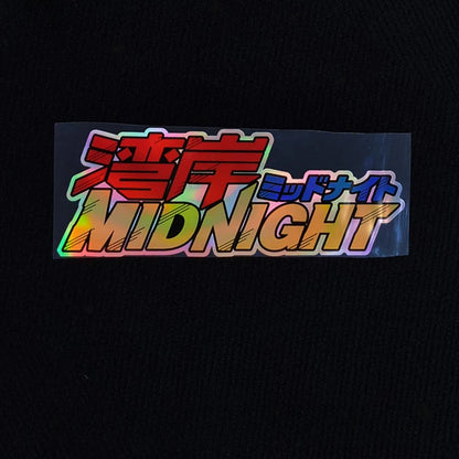 1PC MIDNIGHT JDM Laser Motorcycle Sticker Waterproof for Motorbike Front Fairing Side Panel Car Front Winddshield Vinyl Decal