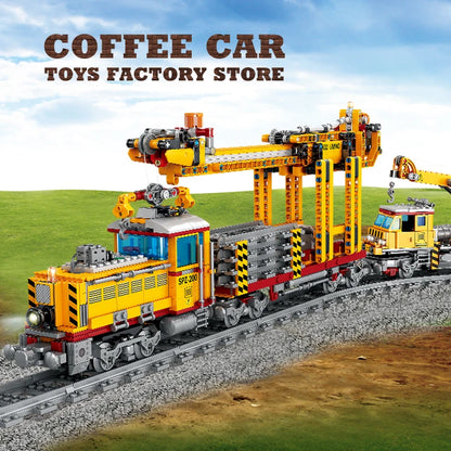High-tech City Power Train Blocks Toys Track Moving Locomotive Model Building Kit Railway Cars MOC Bricks Friend Christmas Gifts