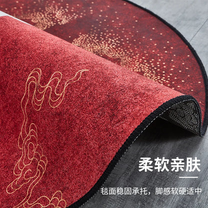 New Chinese Style Round Carpets for Living Room Home Decor Anti-Slip Floor Mat Bedroom Bedside Rug Art Studio Large Area Carpet