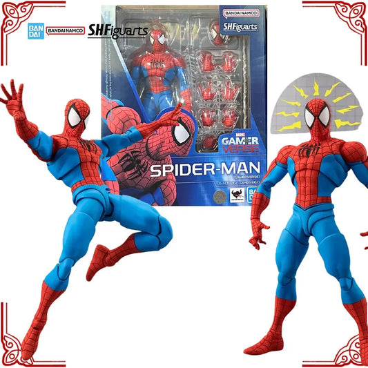 In Stock Genuine Bandai Marvel Model Kit SHF Spider-Man Gamerverse Anime Action Figure Collection Finished Model Boy Toys Gifts