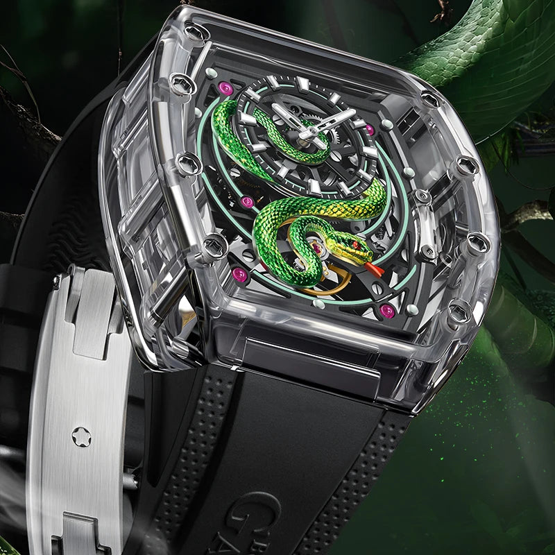 BONEST GATTI Watch Birthday Gift for Husband German Automatic Mechanical Luminous Year of the Snake Limited Edition Men's Watch