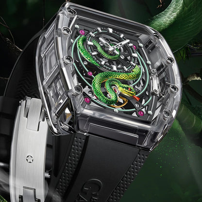 BONEST GATTI Watch Birthday Gift for Husband German Automatic Mechanical Luminous Year of the Snake Limited Edition Men's Watch