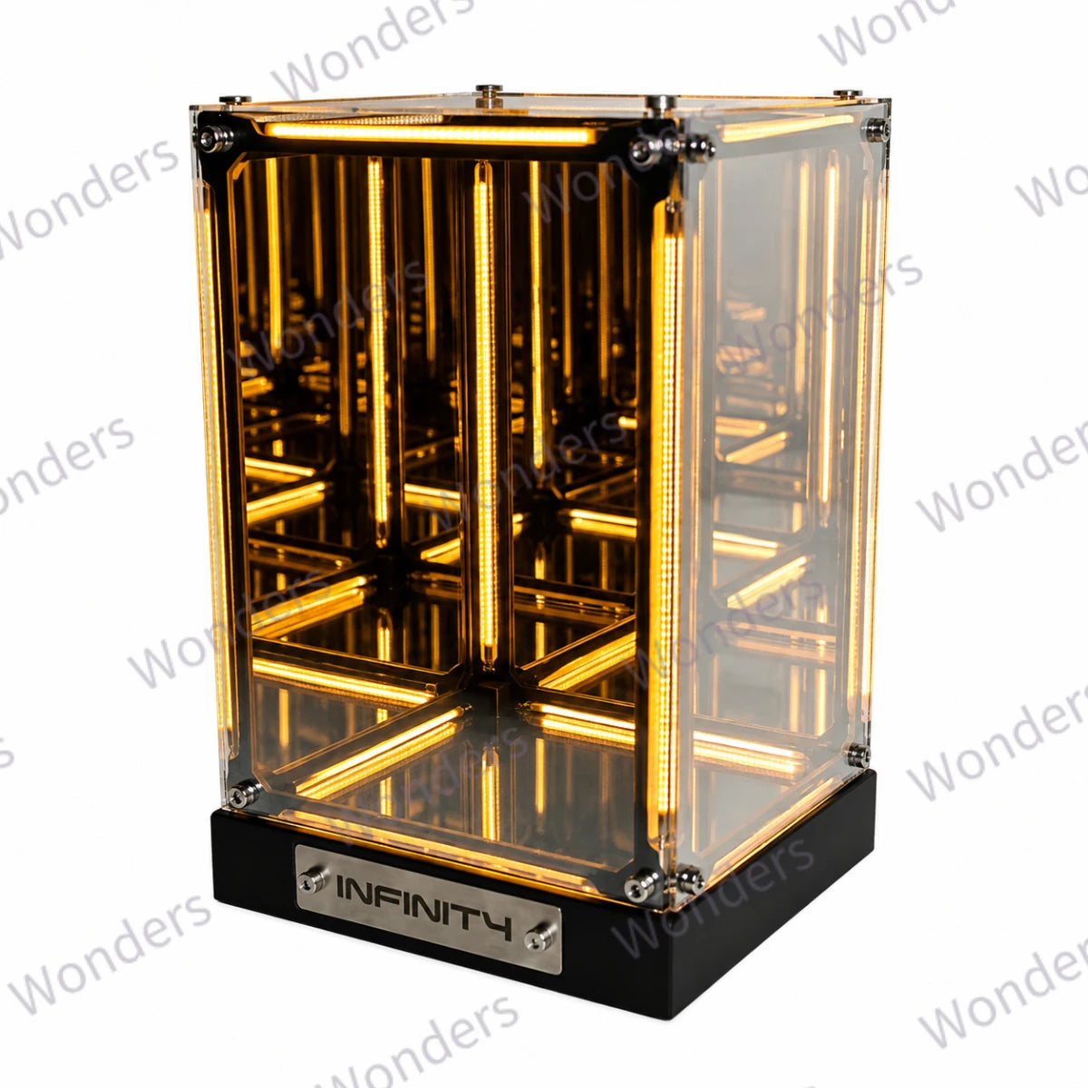 Hypercube LED Box Geek DIY Wireless Table Light Figure Display Case Infinity Mirror 4D Box Abyss Tunnel Ornament