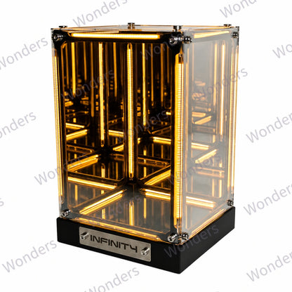 Hypercube LED Box Geek DIY Wireless Table Light Figure Display Case Infinity Mirror 4D Box Abyss Tunnel Ornament