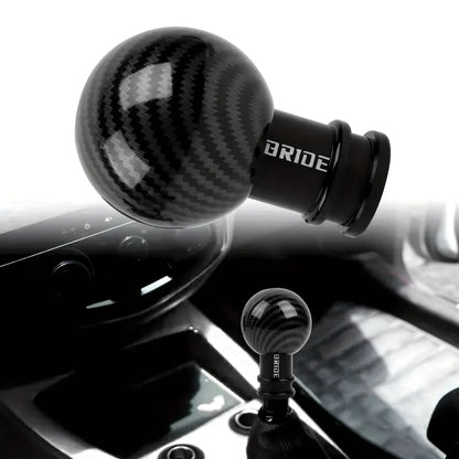 1 Piece of Car Interior Modification Gear Shift Knob, Universal for Car Gear Shift Heads, Carbon Fiber Shift Knob, Round Gear Le
