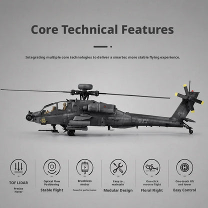 RC ERA C170 AH-64D Apache Military RC Helicopter 1:48 6 Channel No Aileron Single Rotor Altitude Hold Stunt RC Airplane for Adul