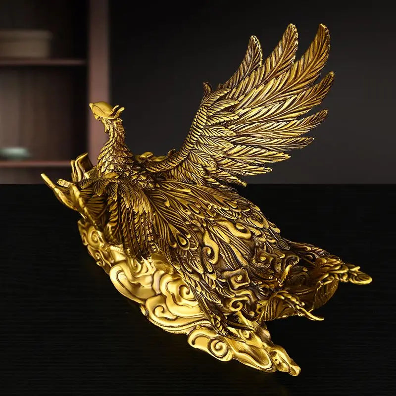 Full Copper Phoenix Ornament Living Room Housewarming Decorations