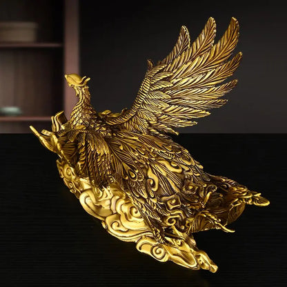 Full Copper Phoenix Ornament Living Room Housewarming Decorations