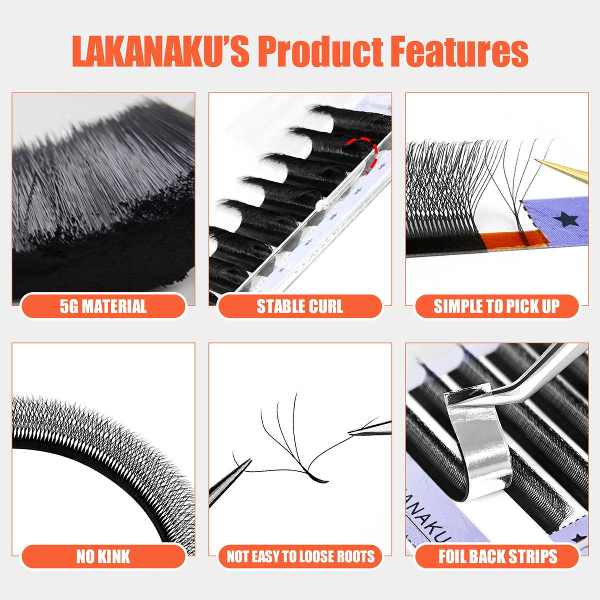 LAKANAKU 5D W Shaped L M Curl Cilios 5DW Clover Russian Eyelashes Extension Angle W Shape Mink Lashes Volume Lashes Extension