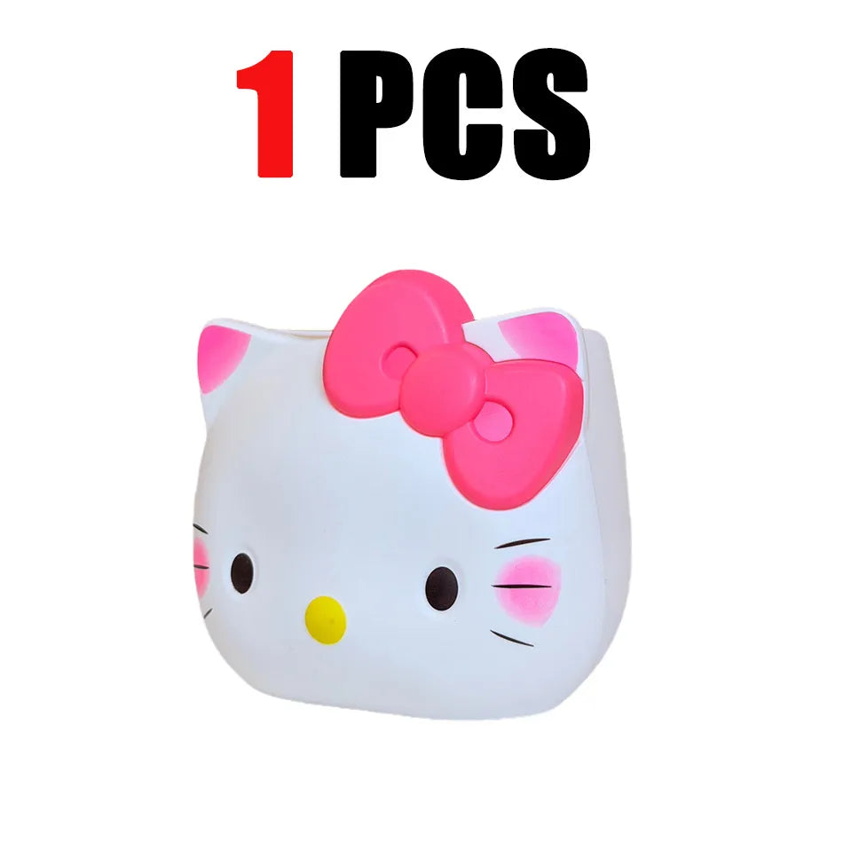 Cute Kawaii Sanrio Characters Figure Pen Cup Hello Kitty Kuromi My Melody Desktop Storage Decor Collectible Toy Gift Office