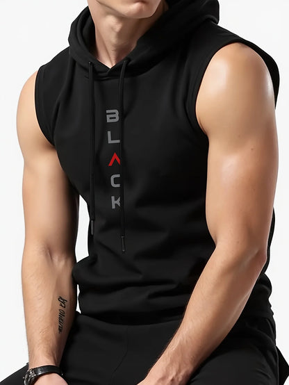 Men's Breathable Hooded Sleeveless Tank Top Casual Sports Vest Quick Dry Machine Washable Multi-Color All-Season 1 Piece