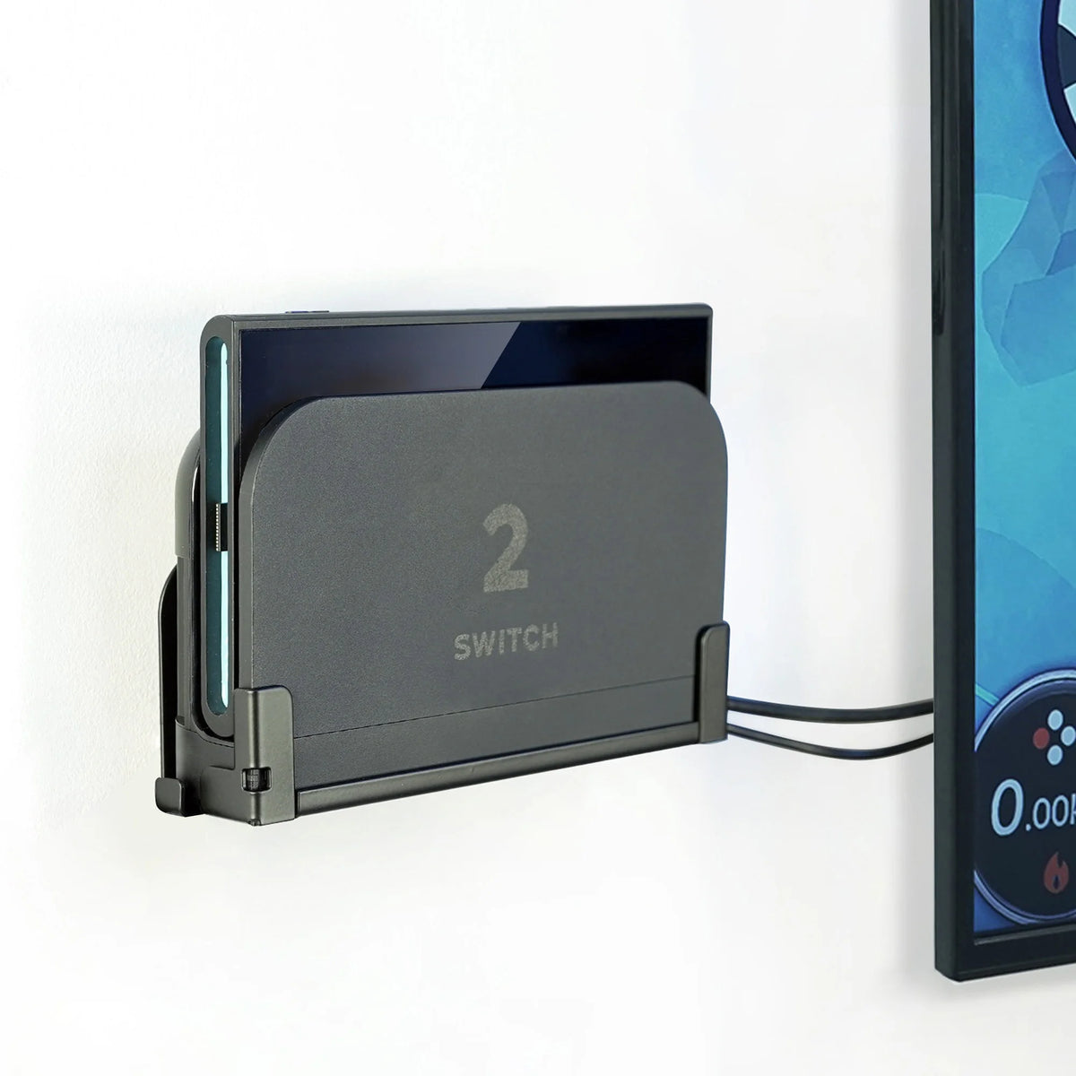 Metal Wall Mount Bracket for  Switch 2 Dock – Space-Saving Left Side TV Mount with Smooth Coated Edges
