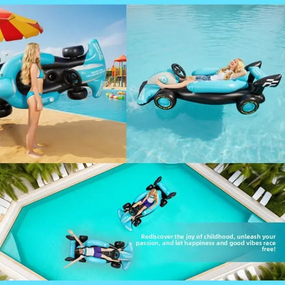 Inflatable Electric Floating Raft Racing Model Built-in Propeller Swimming Pool Water Entertainment Backrest Lounge Chair