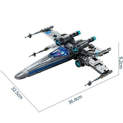 Big X-Wing Space Fighter Building Blocks With LED Light Aircraft Vehicle With Pilot Bricks Construction Toy For Kids Boys Gifts