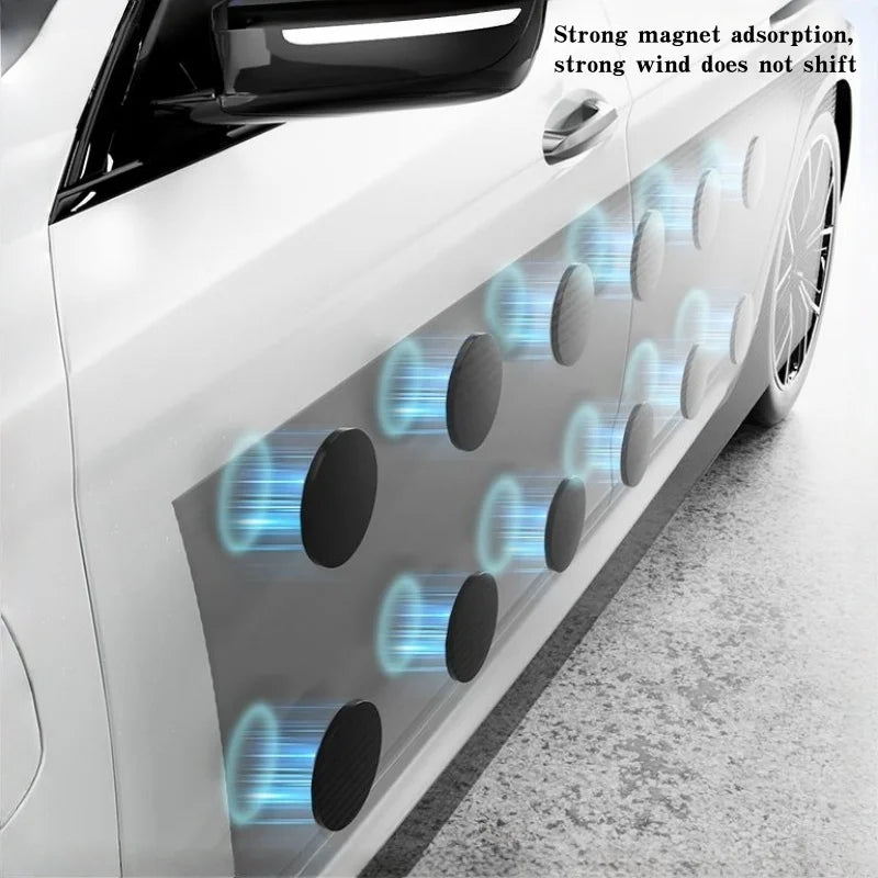 Adhesive-Free/Magnetic Car Body Anti-Scratch Protector Black Auto Door Side Edge Guard Decorative Protection Pad Stickers