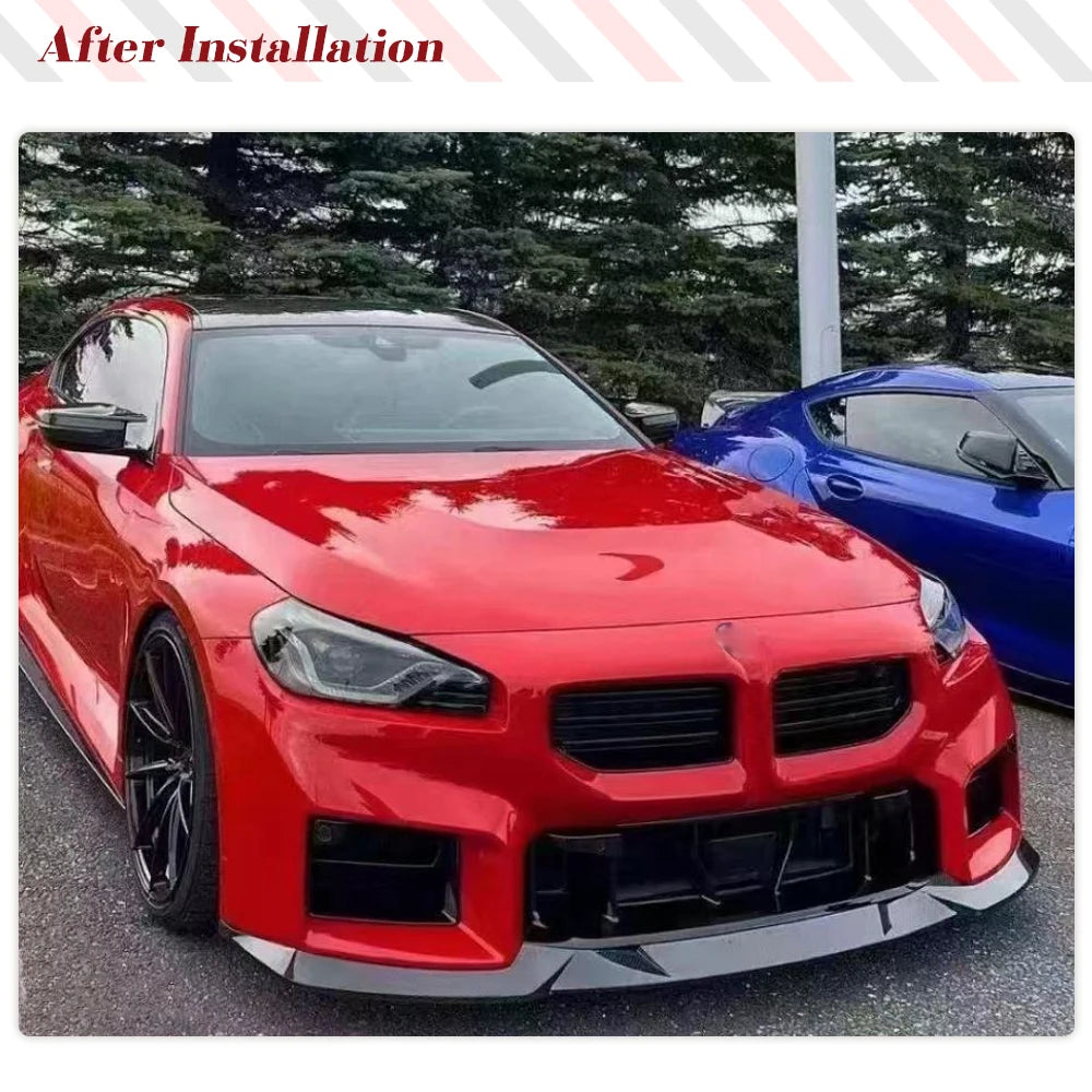 Real Carbon Fiber Car Front Lip Spoiler for BMW 2 Series G87 M2 Coupe 2022 2023 Car Front Body Kits Lip Chin Guard Protector