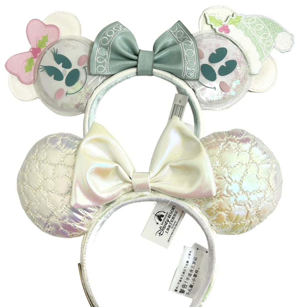 2025 Disney Solid Color Minnie Mouse Ear Headband Large Sequin Hairbands Party Christmas Halloween Cosplay Costume for Girls