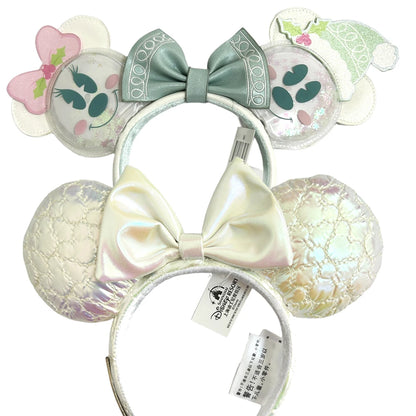 2025 Disney Solid Color Minnie Mouse Ear Headband Large Sequin Hairbands Party Christmas Halloween Cosplay Costume for Girls