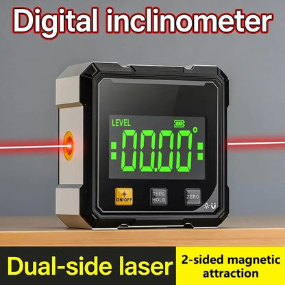 New·Accurate Measurement Level Four Sided Magnetic Suction Double-sided Laser Tilt Angle Box Slope Electronic Angle Ruler