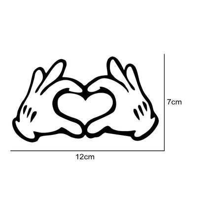 12x7cm Hand Heart Car Sticker Window Glass Body Bumper Decorative Love Gestures Vinyl Film Decor Decal Auto Tuning Accessories
