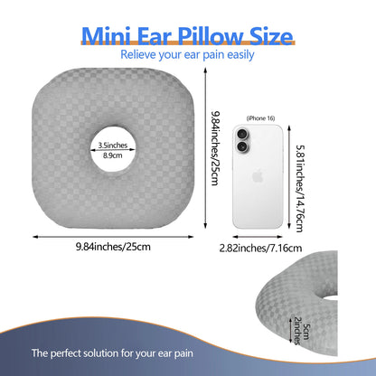 Ear piercing pillow for side sleepers, O-shaped cushion relieves CNH, ear pain, inflammation and pressure sores