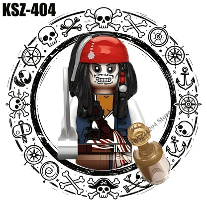 Pirates of the Caribbean building blocks toys Jack Sparrow William Turner Elizabeth Swann MINI brick toys Assemble toys gifts