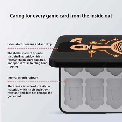 Magnetic 24 in 1 Game Card Case Holder Hard Shell Protective Game Card Silicone Lining Storage Box For Nintendo Switch/Lite/Oled