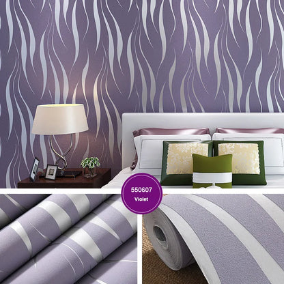 1Roll New Minimalist 3D Curved Strip Wallpaper Non Woven Fabric Living Room Bedroom Restaurants Water Wave Pattern Wallpapers