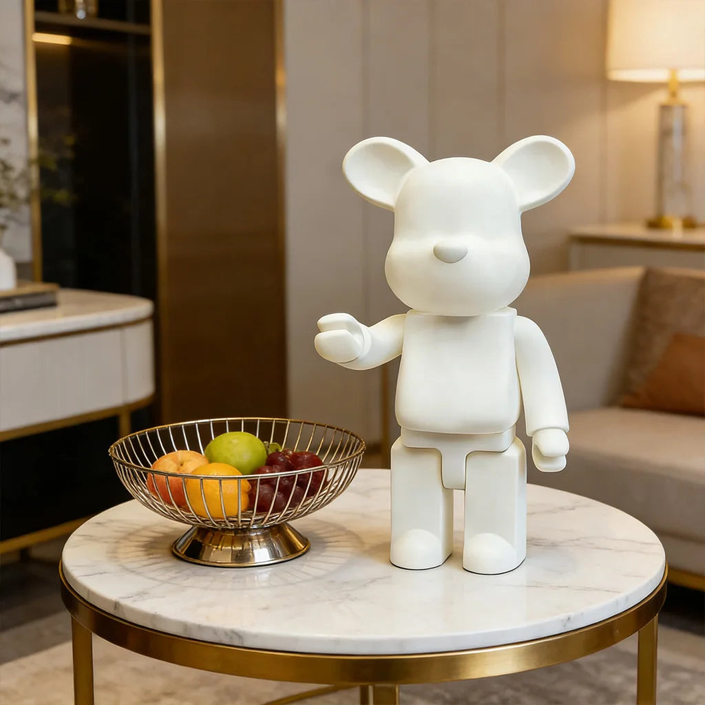 28cm Bear Statue Paint Block Bear Decor Desktop Ornaments Living Room Bear Floor Sculpture Home Decoration Kids Birthday Gifts