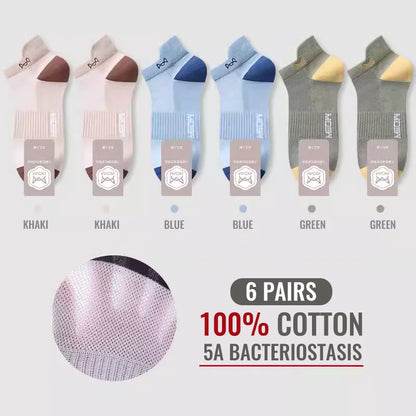 MiiOW 100% Pure Cotton Short Socks Men Ankle Sock Business Dress Ear-lifting Heel Protection Deodorant Antibacterial Sports Sock