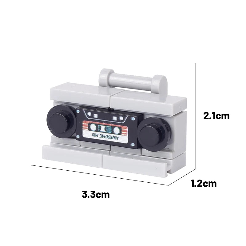 MOC City Music Building Blocks Street View House Recorder DJ Station Jukebox Accessories DIY Bricks Friends Assemble Toys Gifts