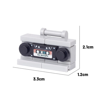 MOC City Music Building Blocks Street View House Recorder DJ Station Jukebox Accessories DIY Bricks Friends Assemble Toys Gifts