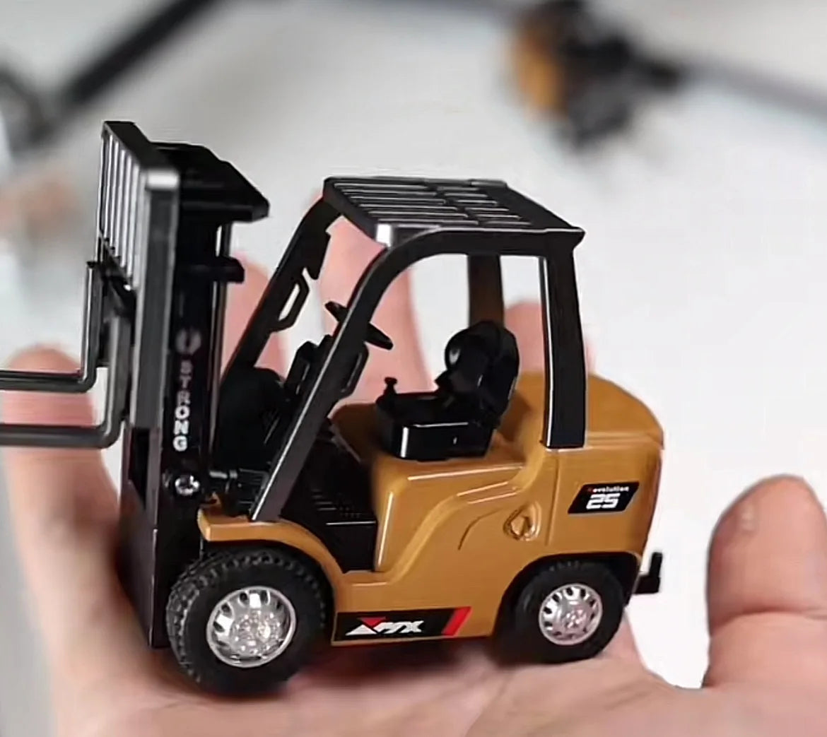 New 1/64 Remote-Controlled Alloy Forklift Engineering Vehicle Tabletop Toys Model Collection Gift For Boy Exquisite Birthday gif