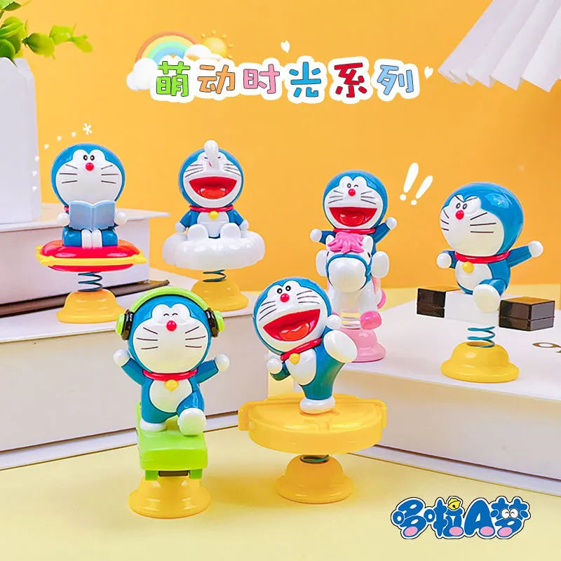 Cartoon cute Doraemon adorable moving time shake car home decor desktop decoration kawaii trendy toy hand-made figure toy gift