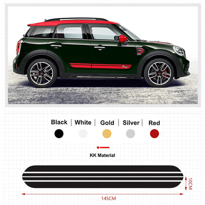 2Pcs Car Side Door Body Waist Skirt Decal Stickers Trim For MINI Cooper ClubmanF54 F55 F60 R55 R56 R60  Countryman Accessories