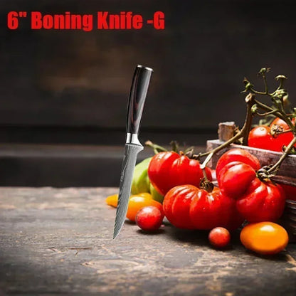 Damascus Kitchen Knives Professional Chef Knife Japanese Santoku Slicing Knife Stainless Steel Boning Knife Butcher Knife
