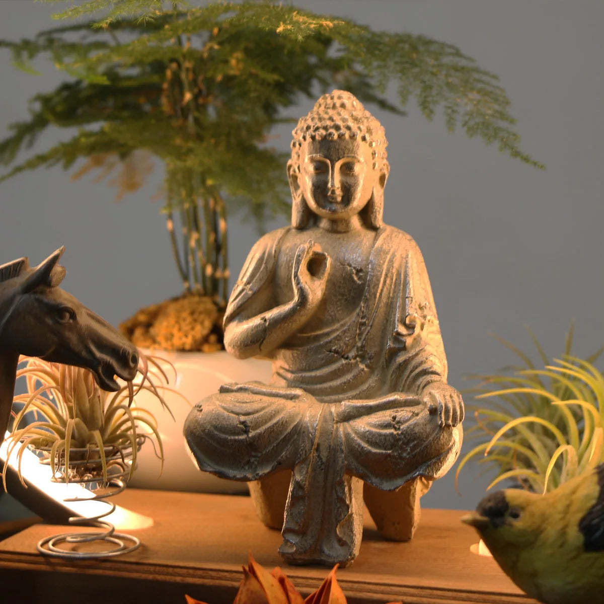 1 pcs Elegant Thai Buddha Statues & Sculptures - Enhance Home Decor with Peaceful Southeast Asian Resin Crafts; Ideal for Gifts