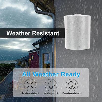 Herdio 5.25'' Outdoor Speakers Passive Wired 300W Patio Deck Speakers All Weather Wall Mount System For Garden Home 2PCS