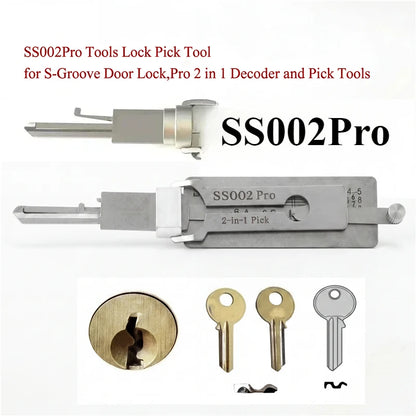 Professional Locksmith Tool,SS001Pro SS002Pro 2 in 1 Pick&Decoder,Lock Cylinder Decoding Unlocking Hand Tool with Storage Box