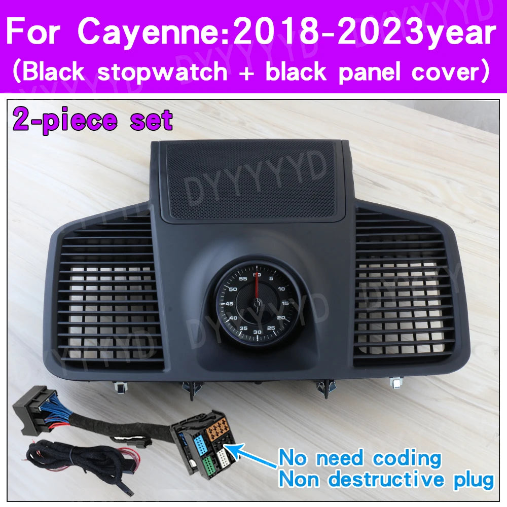 For Porsche Cayenne 9Y0 Stopwatch 2018-2023 Interior Dashboard Central Sportchrono Clock Compass Electronic Meter Accessional