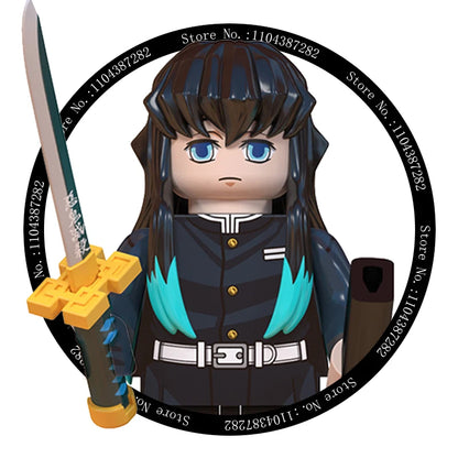 Demon Slayer Miniatures, Tan Errou, NeiZuko, Guiyou, Shinobu, collectible action figures, children's assembled toys, gifts.
