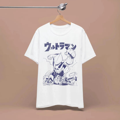 Harajuku Summer T-shirt Ultraman Manga Style Men Women Retro Short-sleeved Casual Loose Oversized Fitness Comfortable Y2k Top