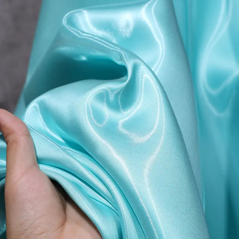 Liquid Water Light Reflective Fabric Per Meter for Clothes Wedding Dresses DIY Sewing Fashion Plain Silky Smooth Cloth Pink Blue