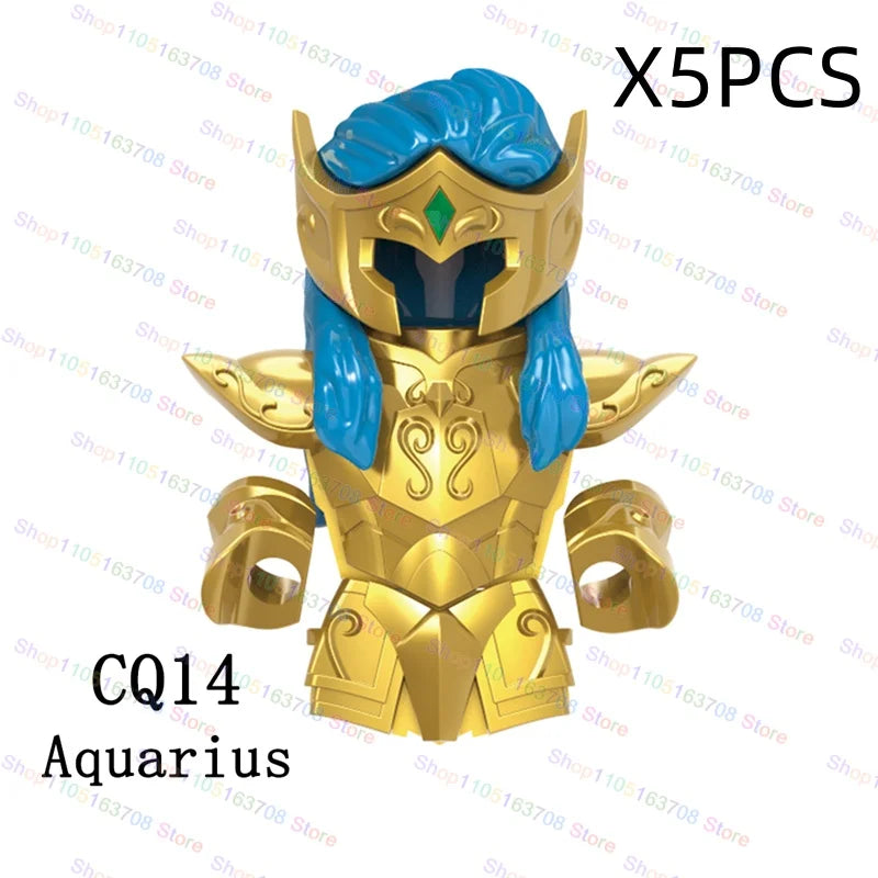 Saint Seiya Japanese Anime Cartoon Bricks Dolls Aiolia Aiolos Model Toys Building Blocks Figures Assembly Toys Gifts CQ11-22