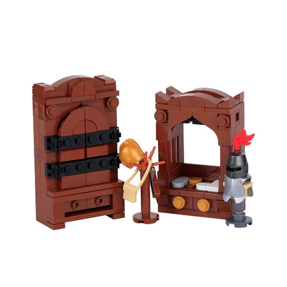 Medieval Scene Building Blocks Castle Street View Winery Tavern Loom Stove Leather Drying Rack Shooting Range Cannon Bricks Toys