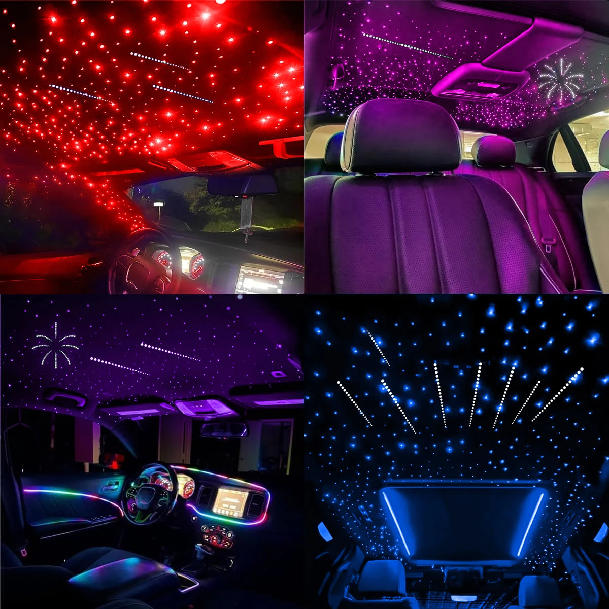 32W RGBW Meteor Car Roof stars Fiber Optic Light Music Roof Car Interior Ambient Atmosphere Light  for Starry Sky ceiling